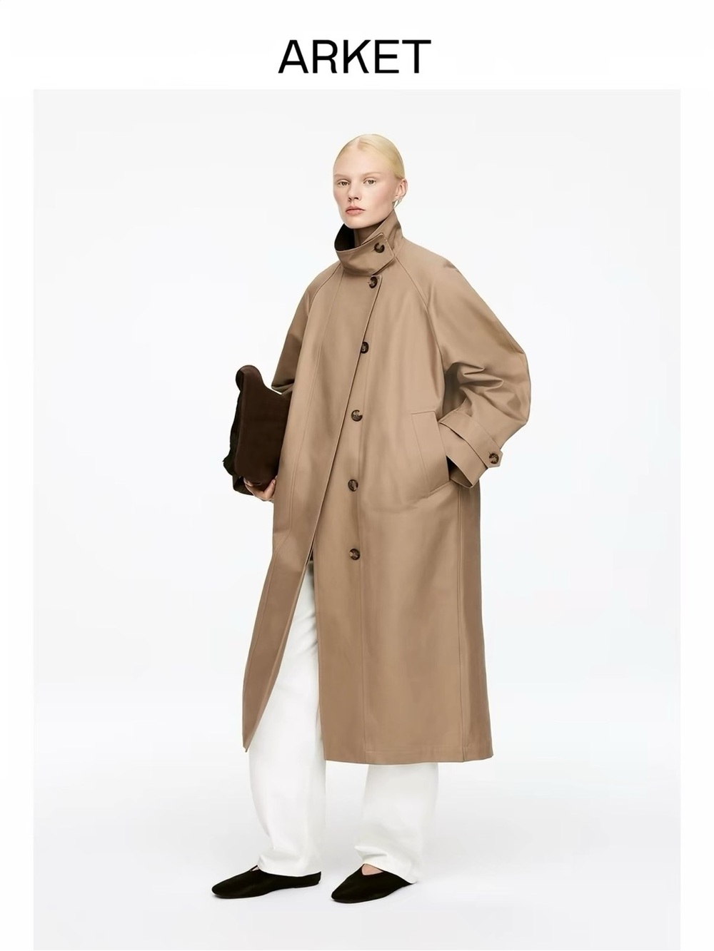 NWT ARKET Women's Beige Trench Coat